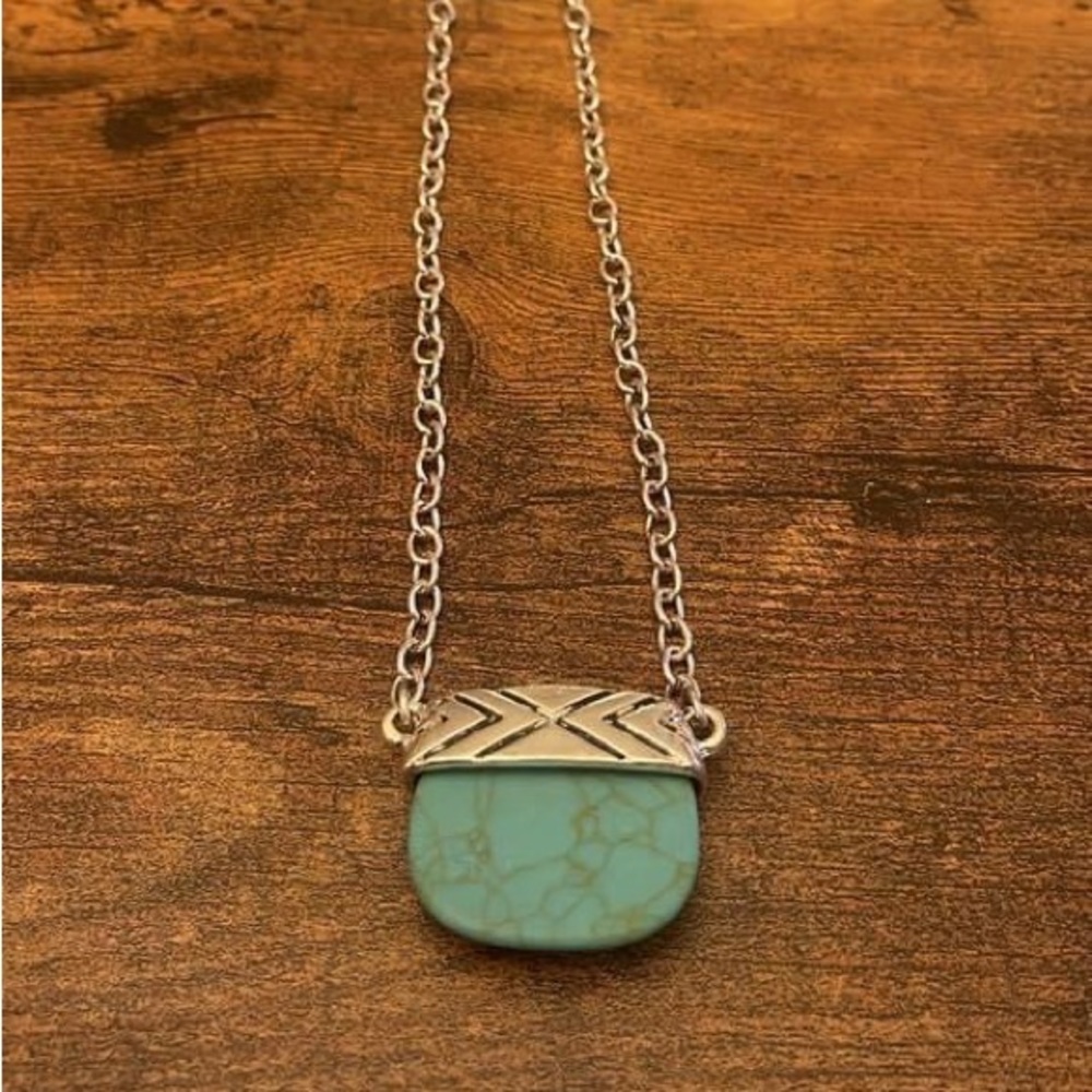 Turquoise and Silver Long Necklace